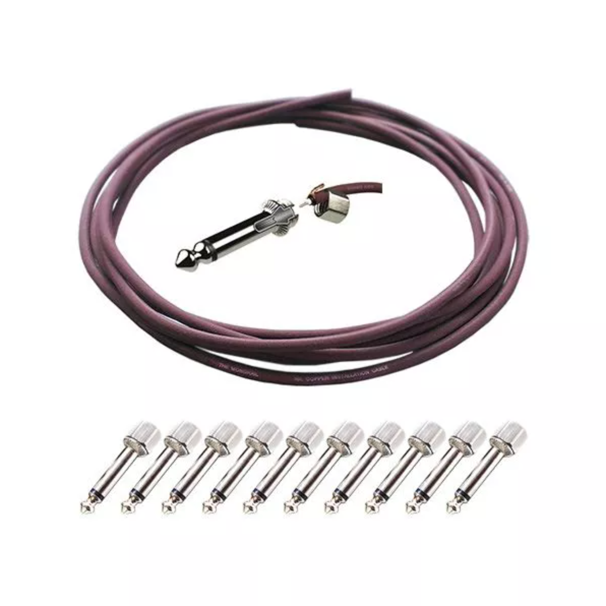 Evidence Audio SIS1 Solderless Cable Kit - Burgundy (5 FEET OF CABLE & 8 PLUGS)